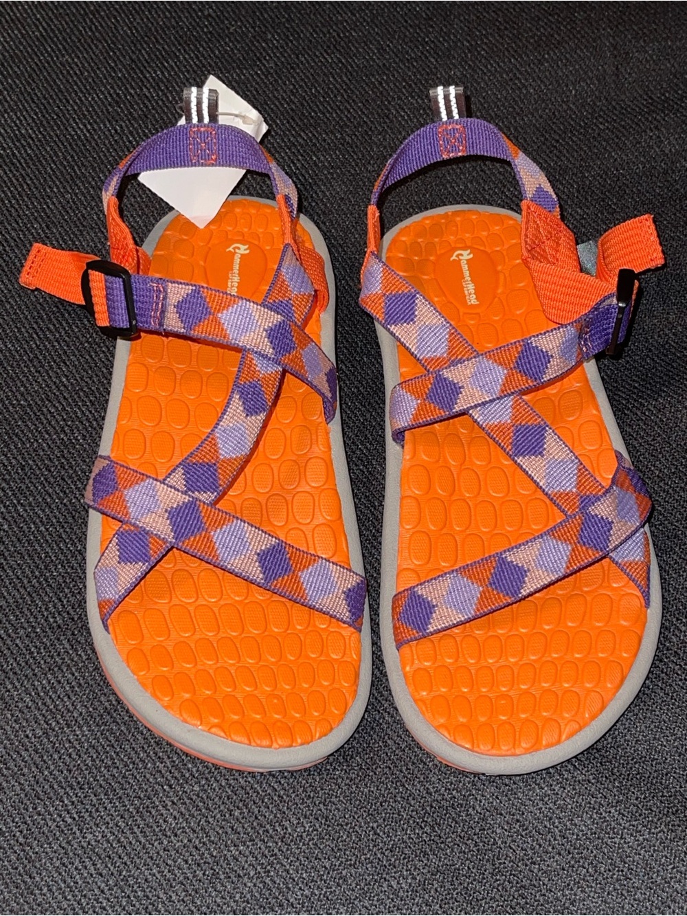Kids Orange & Purple Strappy Sandals - Lightweight Comfort